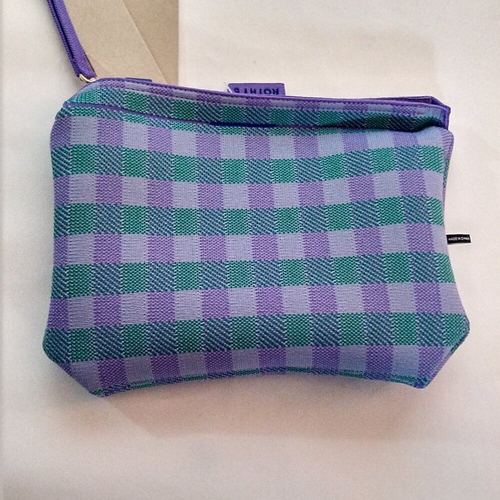 ROTHY'S Retired Wristlet Tote Blueberry Gingham Pattern Sustainable NEW Tags NWT - Picture 3 of 5